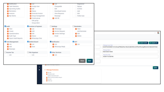 WhatsApp integration screen